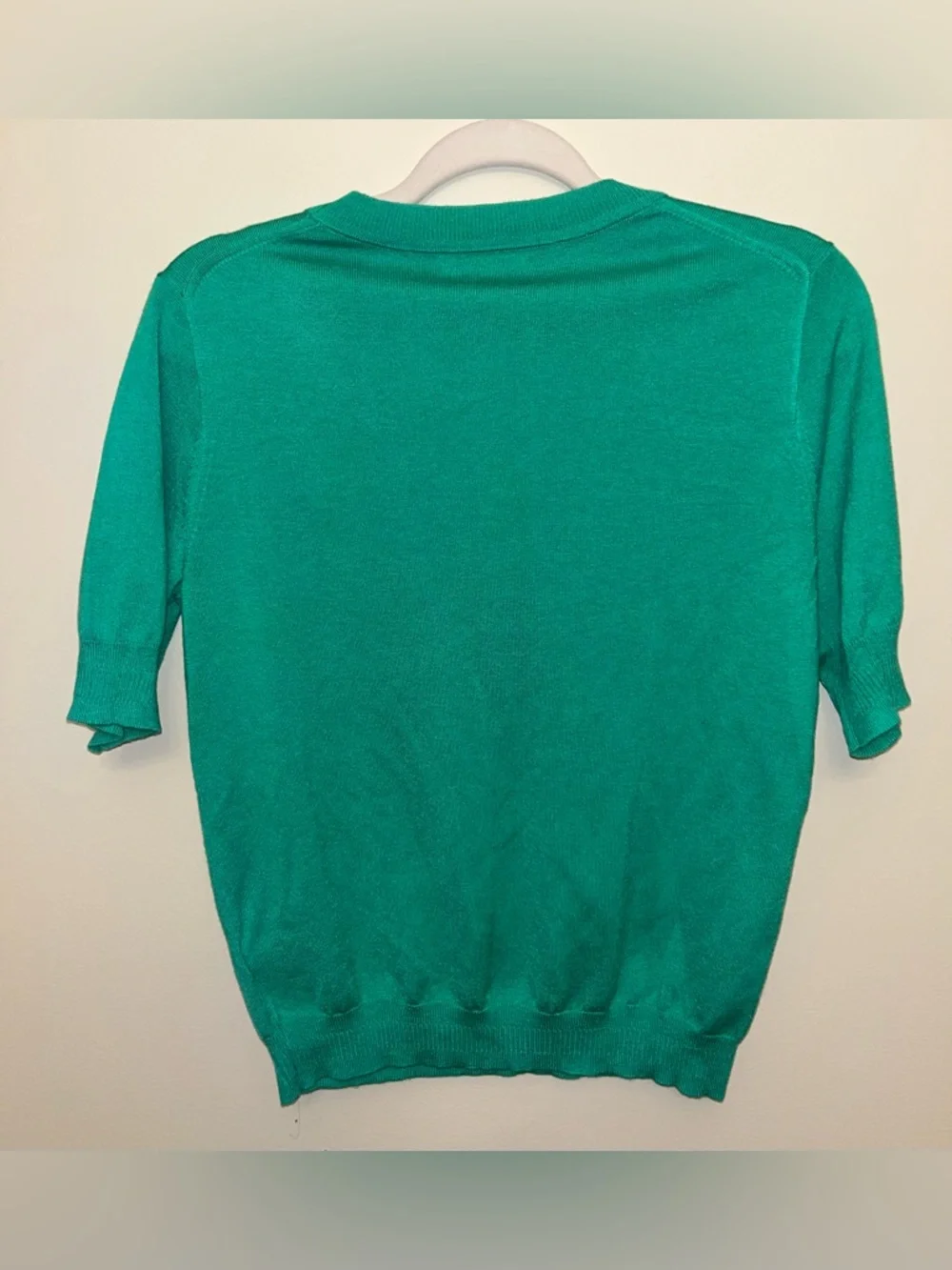 J. Crew Teal Green Crewneck Short Sleeve Sweater